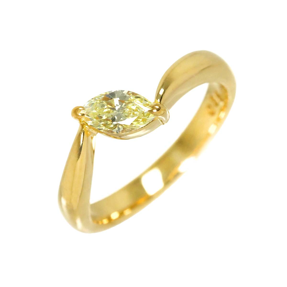 リング 9号 ダイヤ 0.38ct K18 YG イエローゴールド 750 指輪 Diamond Ring 90288374
