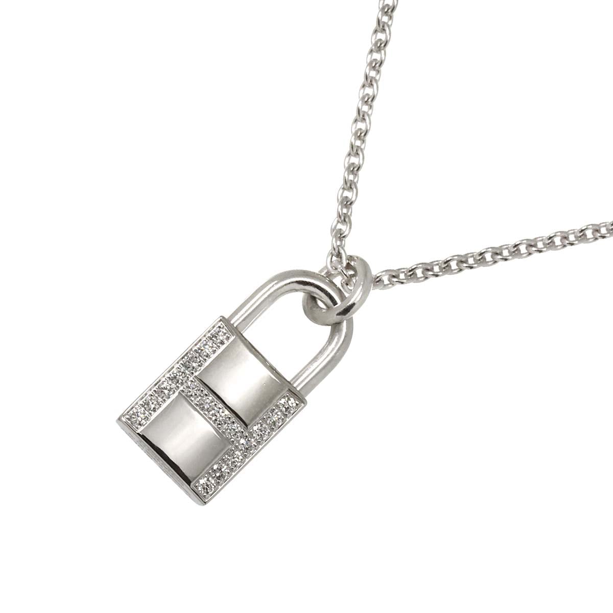 HERMES アミュレット アミュレット ケリー カデナ ダイヤ ネックレス 40cm K18 WG ホワイトゴールド 750 Diamond Necklace【証明書付き】エルメス 90282503
