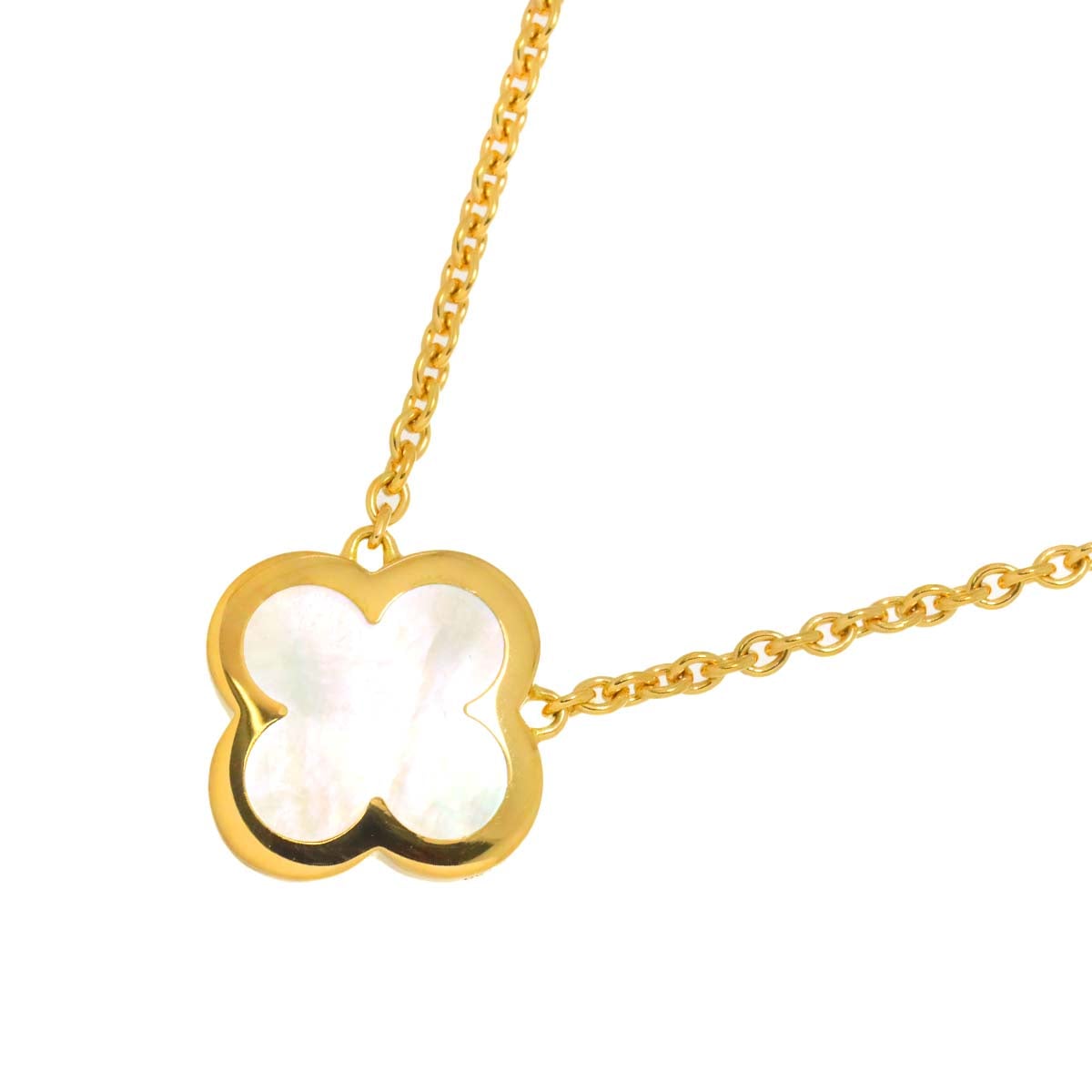 Van Cleef & Arpels ピュア アルハンブラ シェル ネックレス 42cm K18 YG 750 VCA Pure Alhambra ヴァンクリーフ & アーペル 90284236