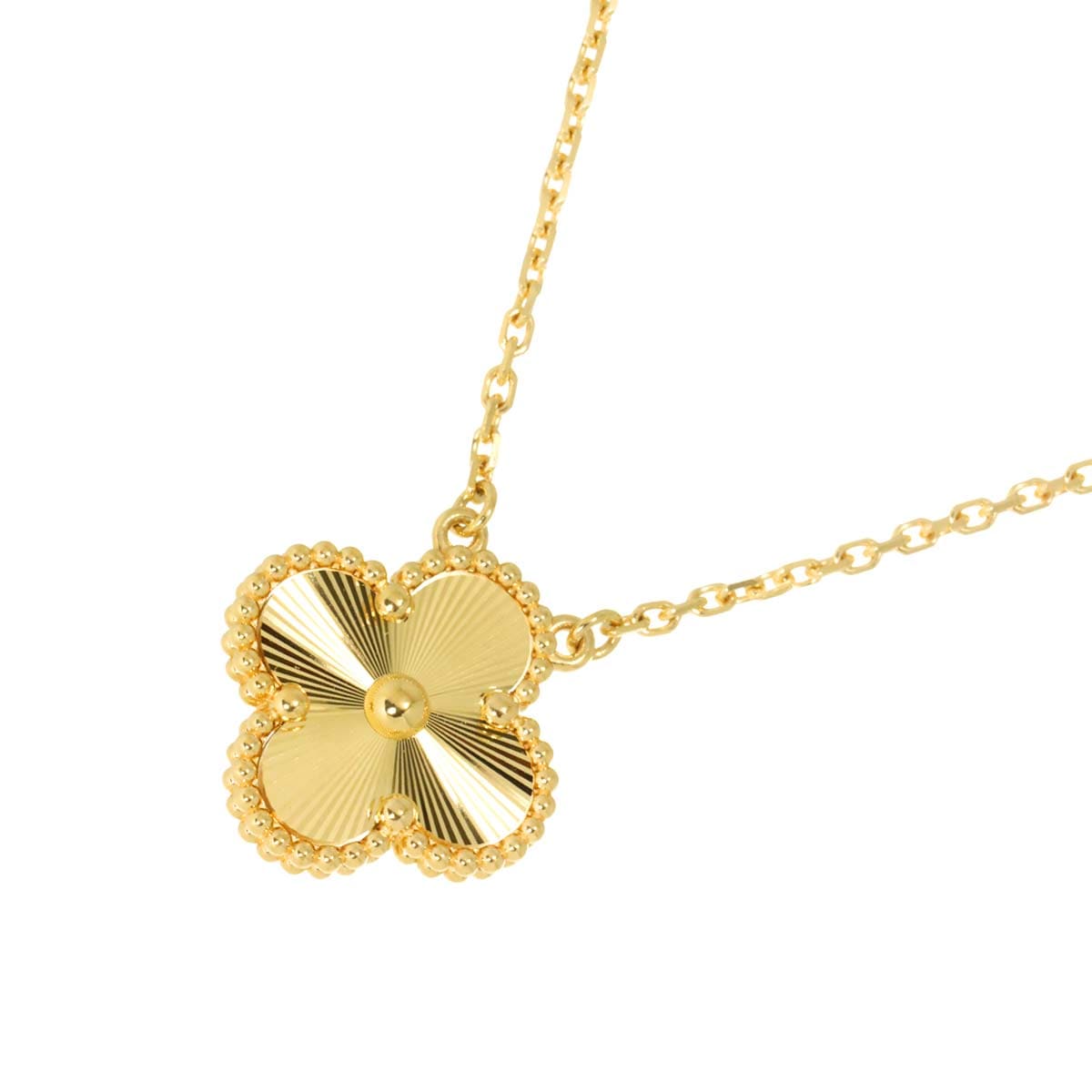 Van Cleef & Arpels ヴィンテージ アルハンブラ ギヨシェ ネックレス 42cm K18 YG 750 VCA Necklace【証明書付き】ヴァンクリーフ & アーペル 90286062
