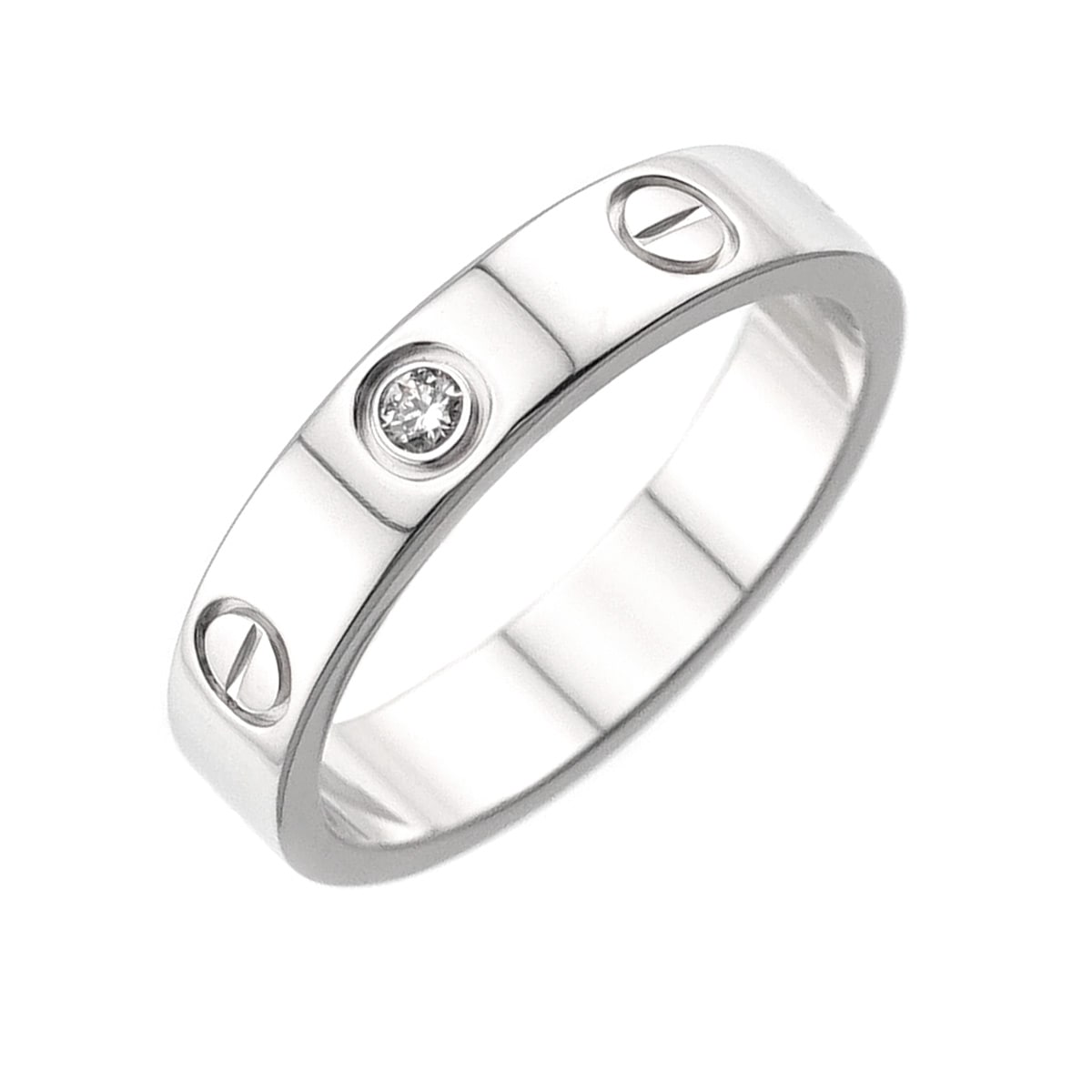 Cartier ミニラブ #50 リング ダイヤ 1P K18 WG ホワイトゴールド 750 指輪 Mini Love Ring カルティエ 90286553