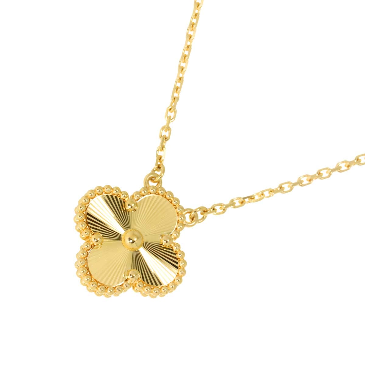 Van Cleef & Arpels ヴィンテージ アルハンブラ ギヨシェ ネックレス 47cm K18 YG 750 VCA Necklace【証明書付き】ヴァンクリーフ & アーペル 90286754