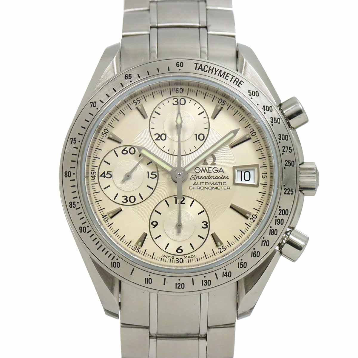 OMEGA スピードマスター デイト 3211 30 クロノグラフ メンズ 腕時計 シルバー オートマ 自動巻き ウォッチ オメガ 90288574