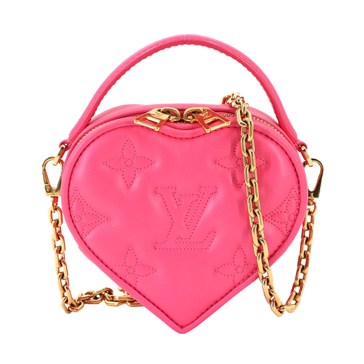 LOUIS VUITTON バブルグラム ポップ マイハート ポーチ 2way ハンド ショルダー バッグ レザー ドラゴンフルーツ M81893 RFID Pop My Heart Pouch ルイ ヴィトン 90284773
