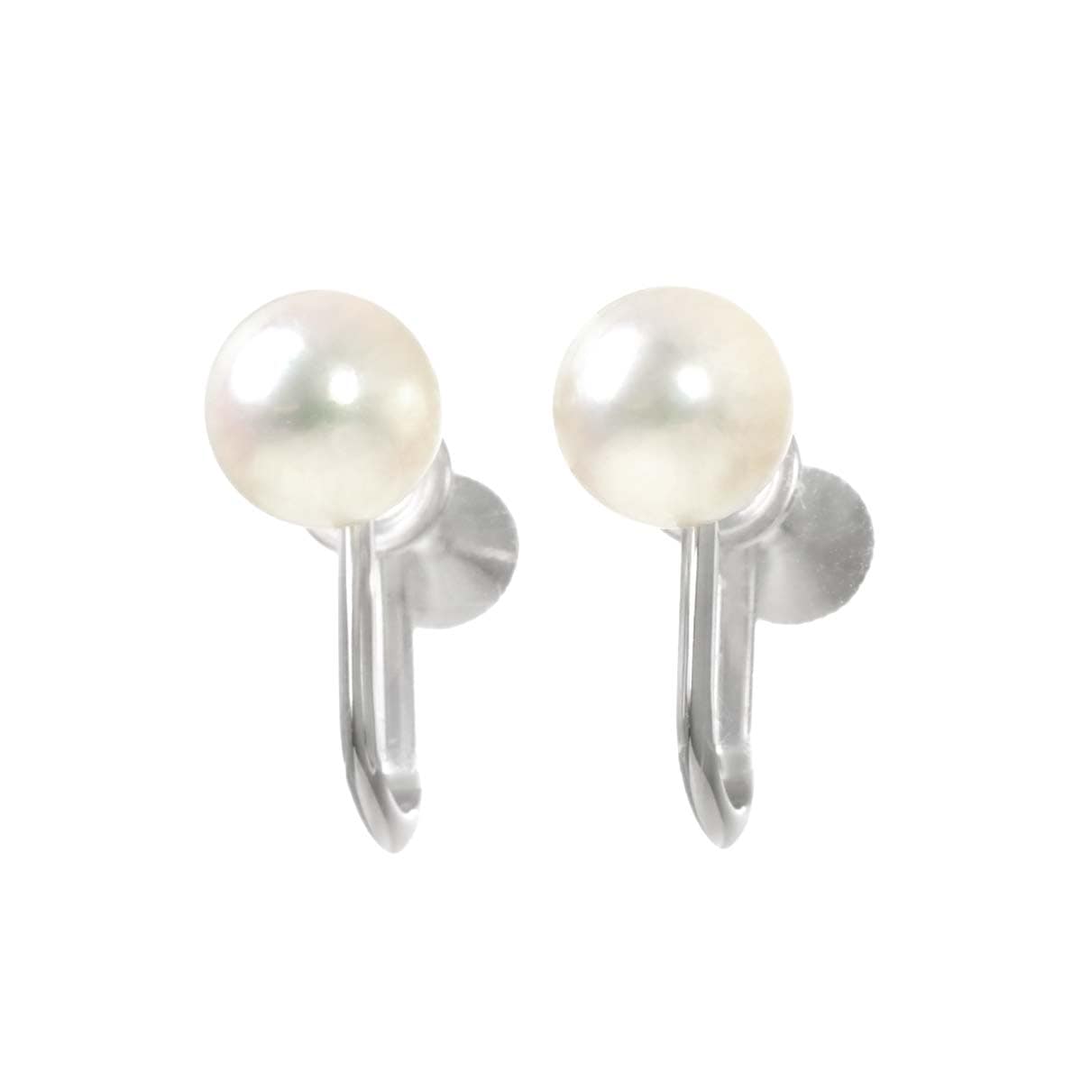MIKIMOTO アコヤ真珠 6.9mm イヤリング K14 WG 585 ホワイトゴールド パール Akoya Pearl Earrings ミキモト 90282408