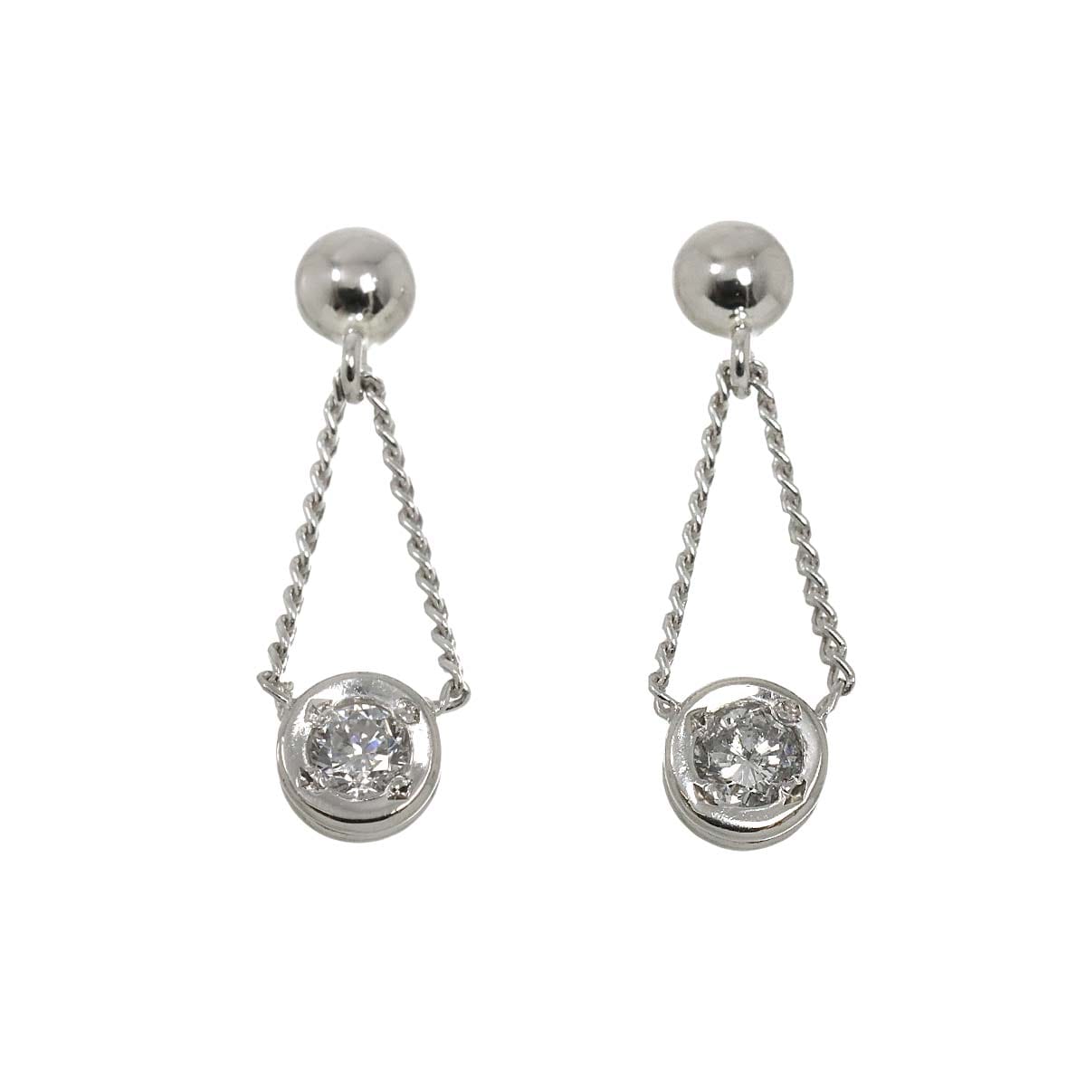ノーブランド 22k1pダイヤ ピアス DIAMOND PIERCED EARRINGS(両