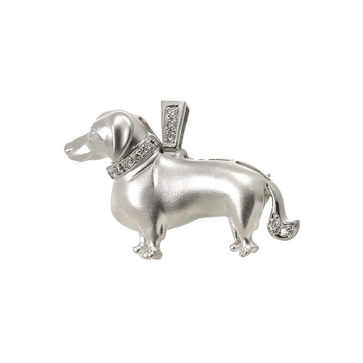 ダイヤ 0.10ct K18 WG ブローチ ペンダント トップ ホワイトゴールド 750 Diamond Brooch 90285562