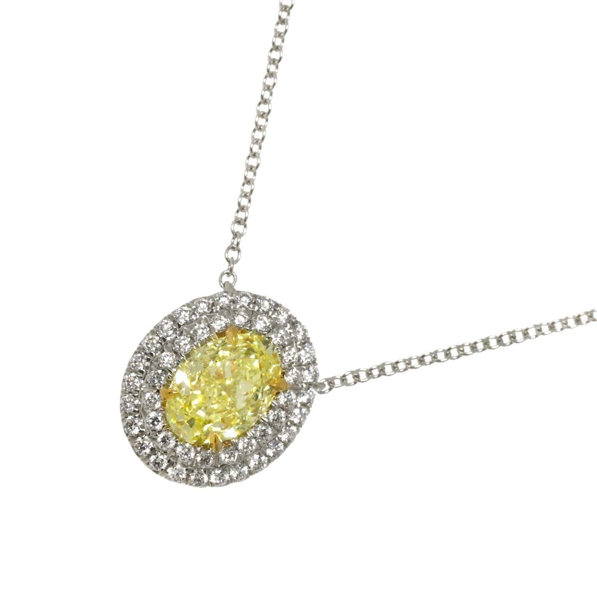 TIFFANY&Co. ソレスト イエローダイヤ  ダイヤ 1.05ct FY/IF ネックレス 40cm Pt K18 YG 750 Diamond Necklace【鑑定書付き】ティファニー 90284199
