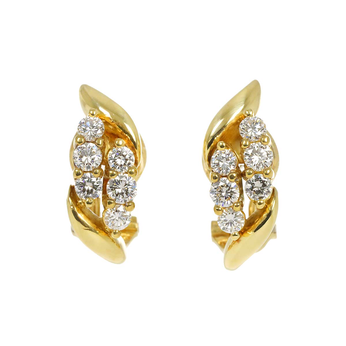 DAMIANI ダイヤ イヤリング K18 YG イエローゴールド 750 Diamond Earrings Clip on ダミアーニ 90286056