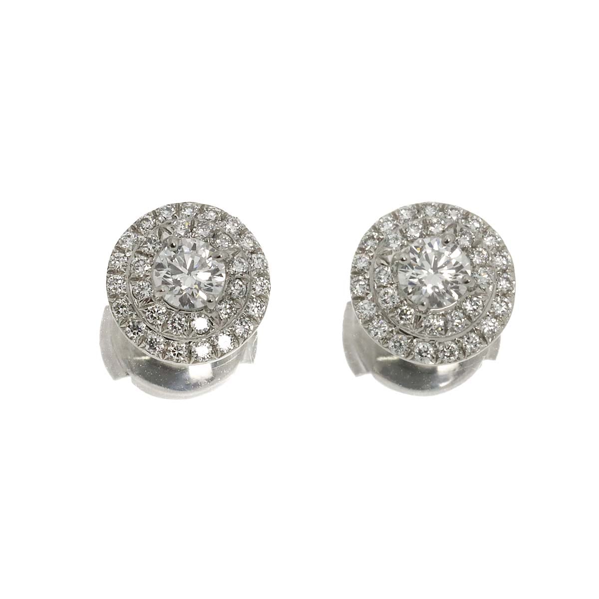 TIFFANY&Co. ソレスト ダイヤ ピアス Pt プラチナ スタッド Diamond Earrings Pierced ティファニー 90286535