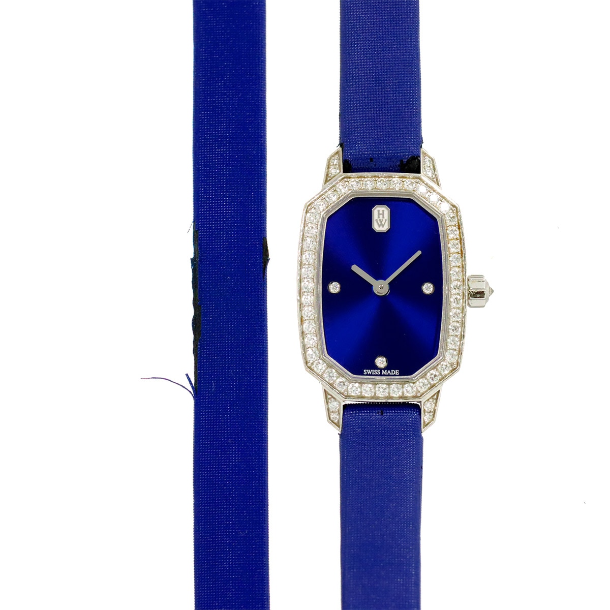 HARRY WINSTON エメラルド EMEQHM18WW001 レディース 腕時計 ダイヤベゼル ブルー K18WG ホワイトゴールド クォーツ ウォッチ Emerald ハリーウィンストン 90289683