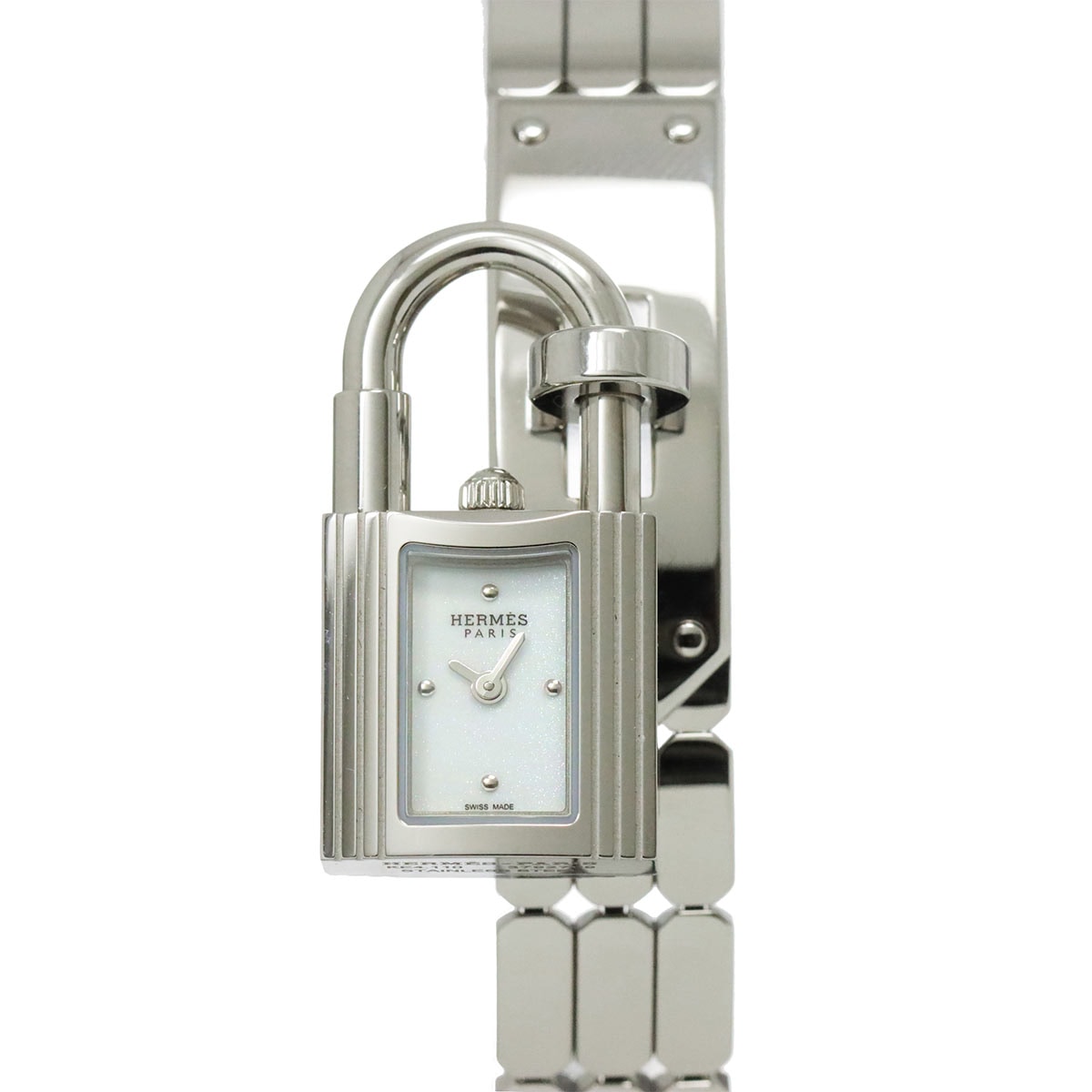 HERMES ケリーウォッチ KE4 110 レディース 腕時計 ホワイト クォーツ ウォッチ カデナ Kelly Watch エルメス 90289730