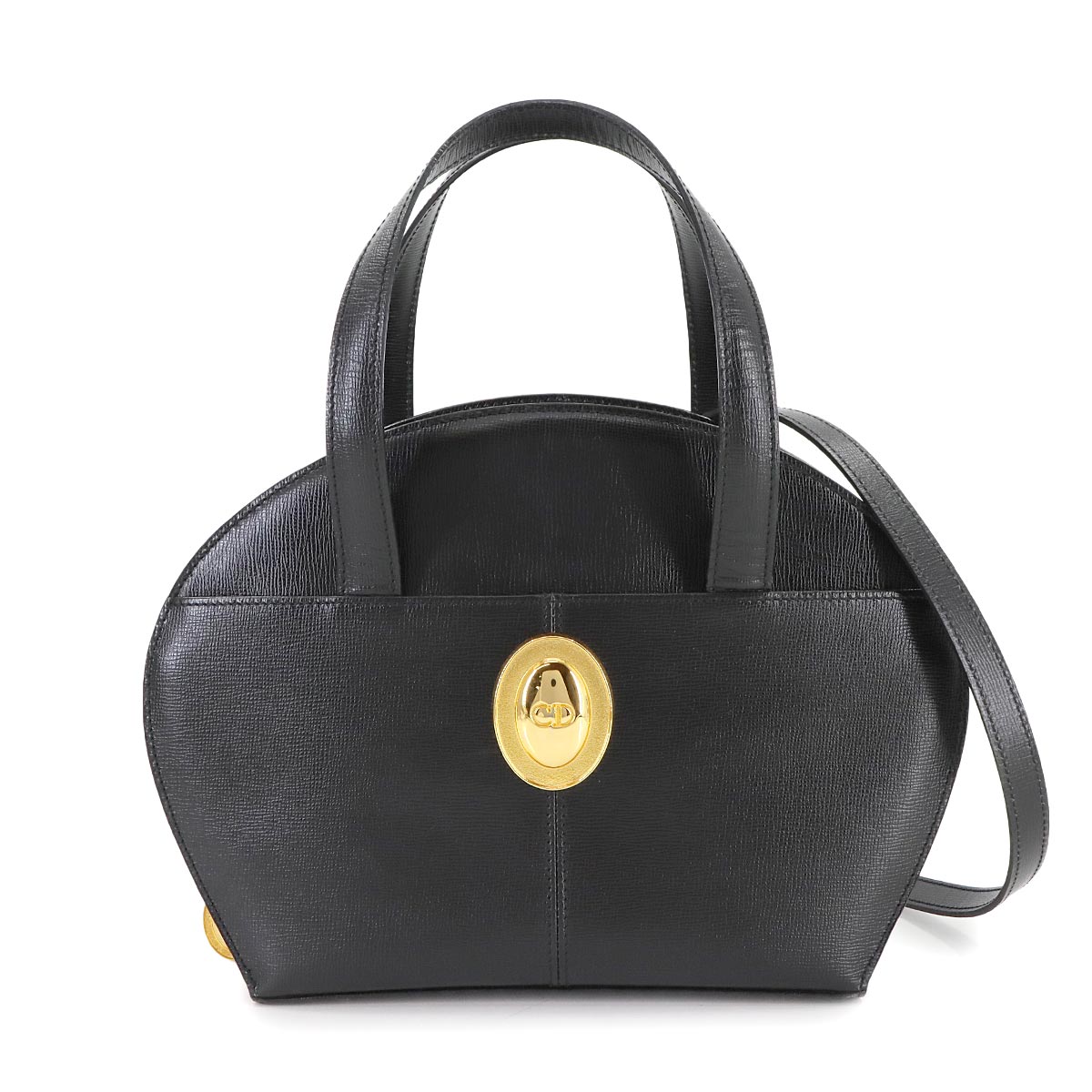 Christian Dior 2way ハンド ショルダー バッグ レザー ブラック ヴィンテージ Hand Shoulder Bag クリスチャン ディオール 90287580