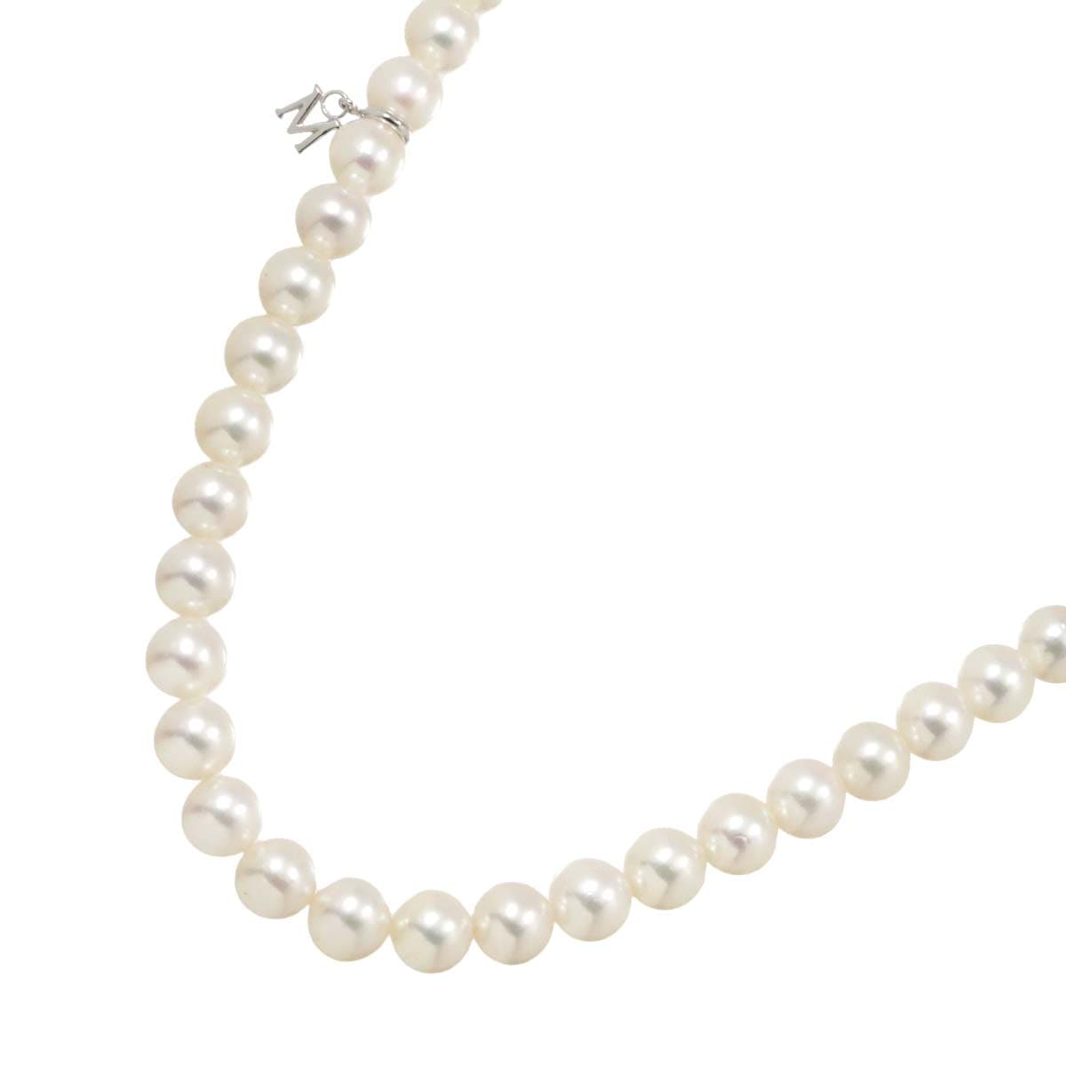 MIKIMOTO アコヤ真珠 7.0-6.5mm ネックレス 42cm K18 WG SV ホワイトゴールド 750 シルバー パール Akoya Pearl Necklace ミキモト 90281192