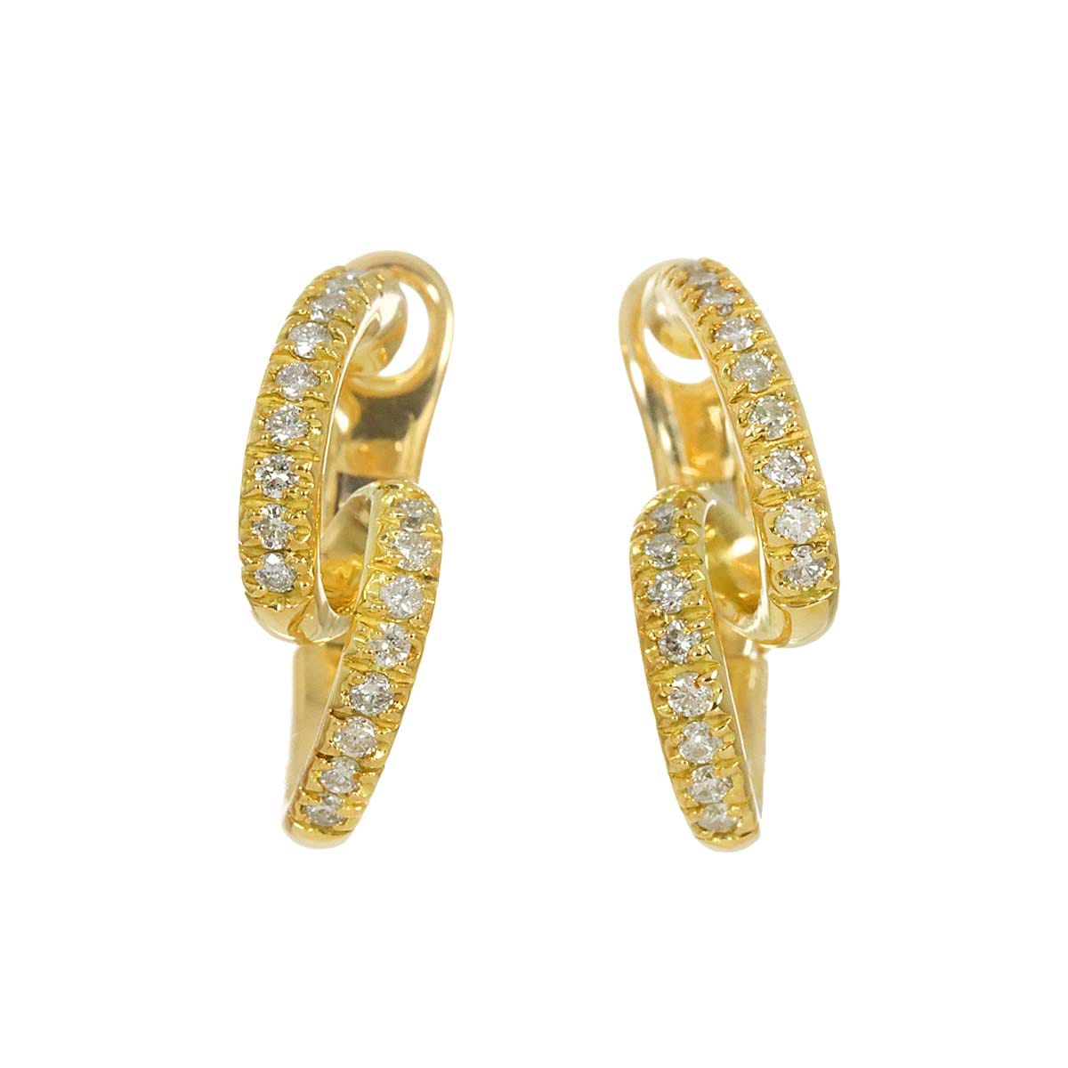 Ponte Vecchio ダイヤ 0.44ct イヤリング K18 YG 750 PV Earrings Clip on ポンテヴェキオ 90285822