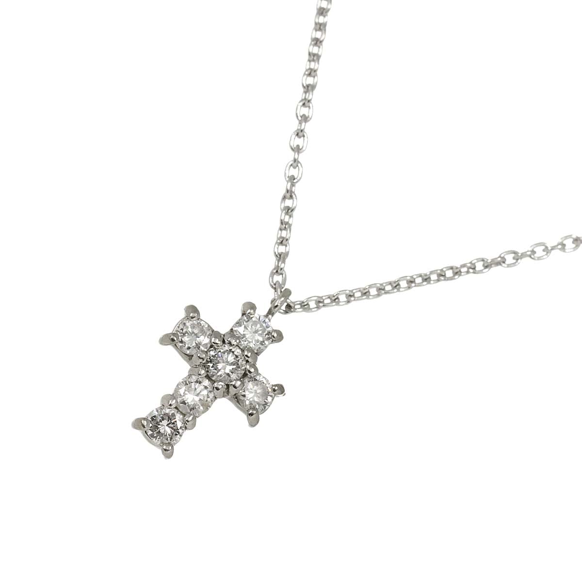Vendome クロス ダイヤ 0.18ct ネックレス 40cm Pt プラチナ Diamond Necklace ヴァンドーム 90288317