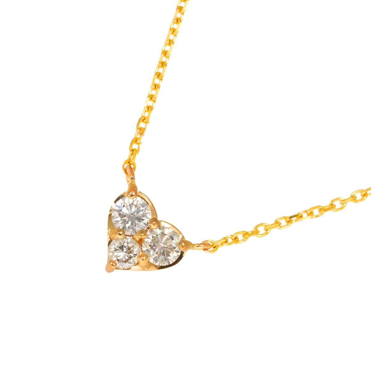 Vendome Aoyama ダイヤ 0.22ct ネックレス 41cm K18 PG ピンクゴールド 750 ハート Diamond Necklace ヴァンドーム青山 90288379