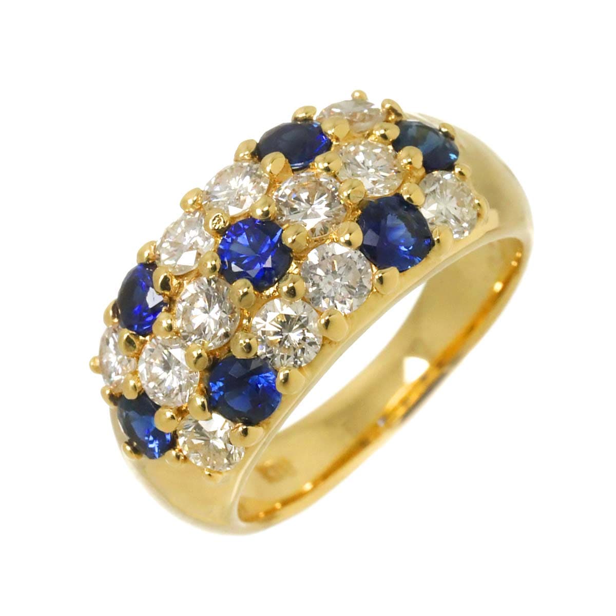 リング 11号 サファイヤ 1.03ct ダイヤ 1.37ct K18 YG イエローゴールド 750 指輪 【鑑別カード付き】 Sapphire Ring 90290537