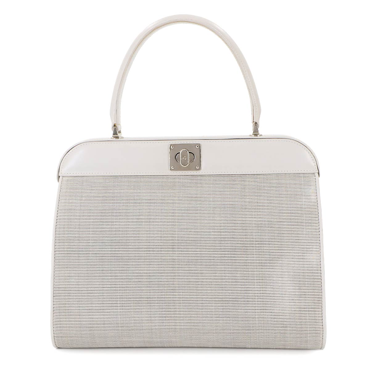 COMTESSE ホースヘア ハンド バッグ レザー ライトグレー シルバー 金具 Horse Hair Bag コンテス 90283046