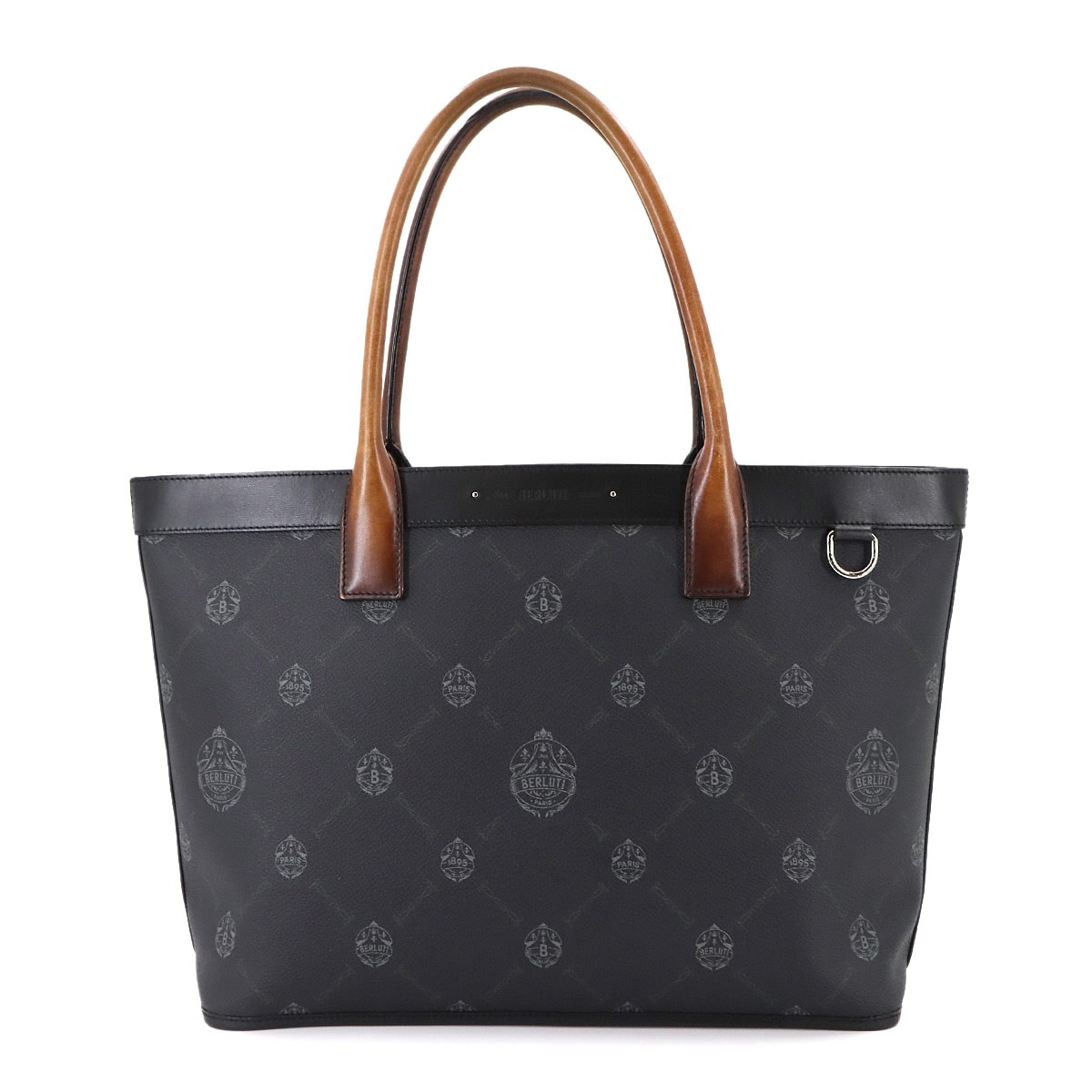 Berluti フォーエバー シグネチャー トート バッグ PVC レザー ブラック シルバー 金具 Tote Bag ベルルッティ 90286209
