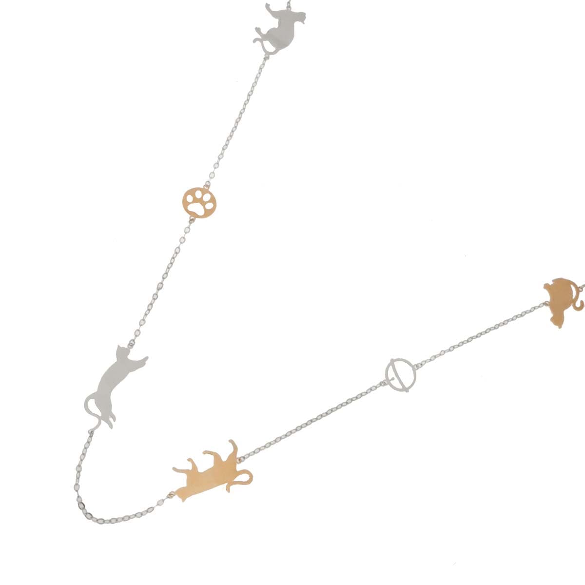 ネックレス 79cm K18 WG PG ホワイト ピンクゴールド 750 necklace 90291209