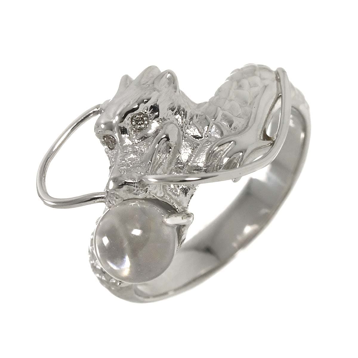 リング 12号 クォーツ ダイヤ 0.01ct K18 WG ホワイトゴールド 750 指輪 【鑑別書付き】 Quartz Ring 90285826