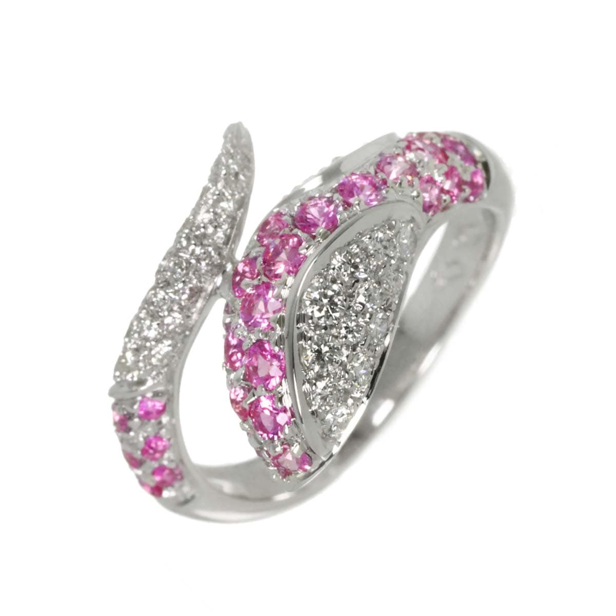 リング 13.5号 サファイヤ ダイヤ 0.42ct K18 WG ホワイトゴールド 750 指輪 Sapphire Ring 90289406