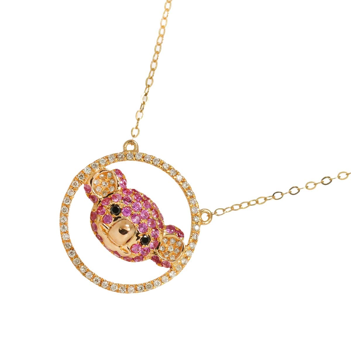 サファイヤ 0.41 ダイヤ 0.20ct K18 PG ネックレス 47cm ピンクゴールド 750 Sapphire Necklace 90291205