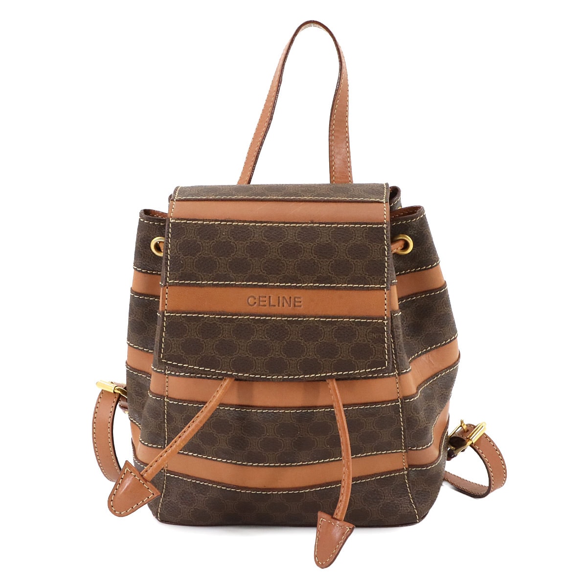 美品✨セリーヌ ポーチ マカダム トリオンフ型押し ゴールド金具 ミニサイズ CELINE セリーヌ 黒マカダム ポーチ アクセサリー トリオンフ pvc