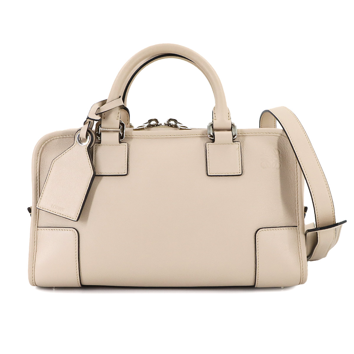 中古】ロエベ パズル レザー コンパクトウォレット ベージュ