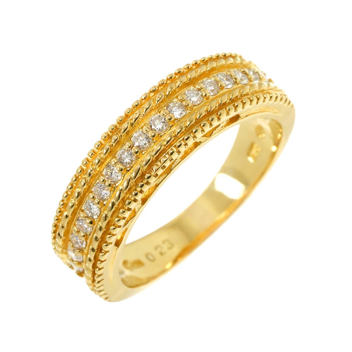リング 12号 ダイヤ 0.23ct K18 YG イエローゴールド 750 指輪 Diamond Ring 90291667