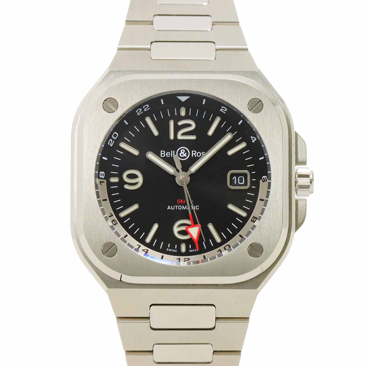 Bell＆Ross BR05 GMT ブラックスチール BR05G-BL-ST/SST メンズ 腕時計 デイト ブラック オートマ 自動巻き ウォッチ ベル＆ロス 90291418