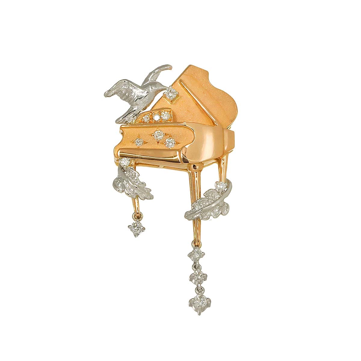 ダイヤ 0.26ct K18 PG Pt ブローチ ペンダントトップ ピンクゴールド 750 プラチナ Diamond Brooch 90289413