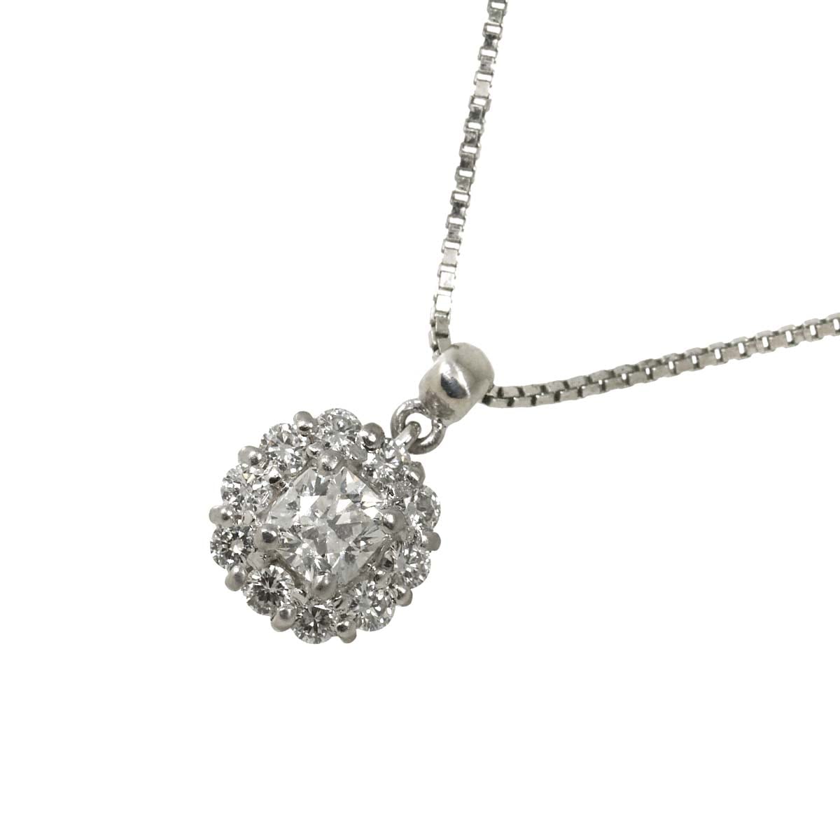 ダイヤ 0.28ct/0.23ct ネックレス 40cm Pt プラチナ Diamond Necklace 90291922