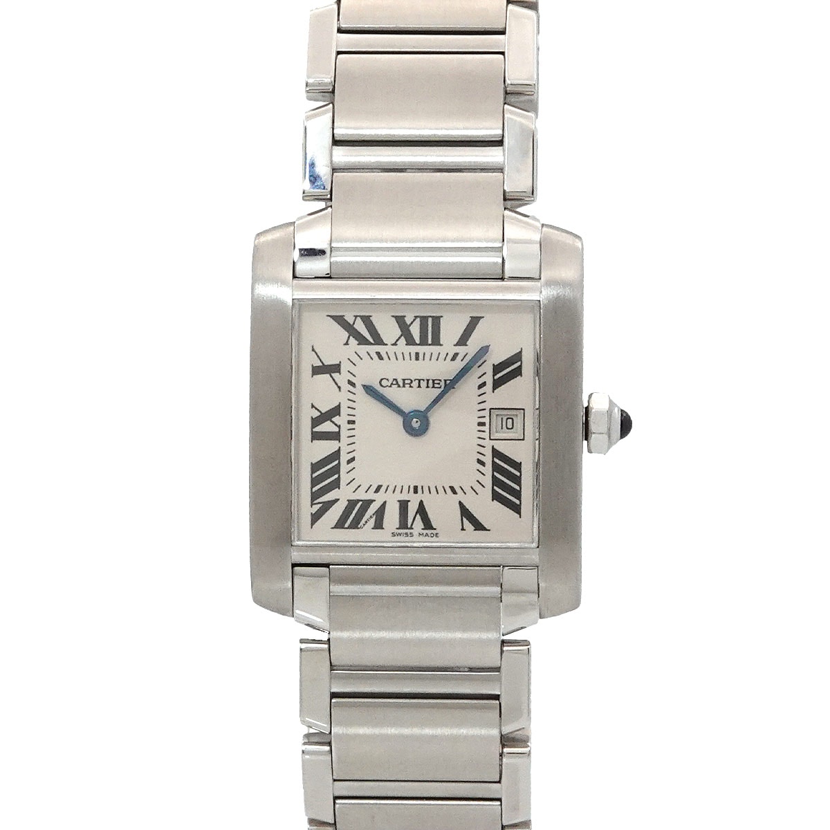 Cartier タンクフランセーズMM W51011Q3 ボーイズ 腕時計 デイト アイボリー クォーツ ウォッチ カルティエ 90287280