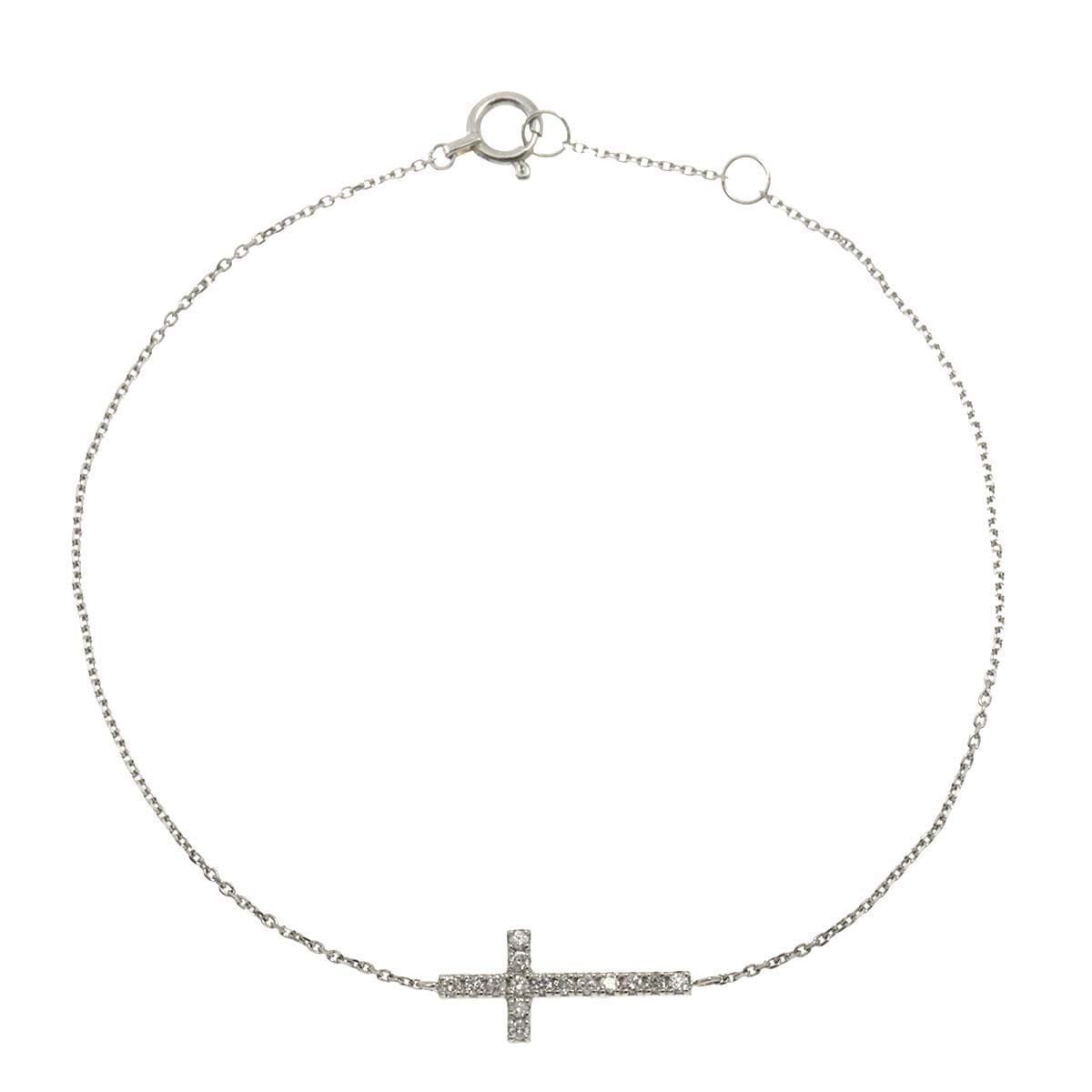 ダイヤ 0.12ct Pt ブレスレット 18cm プラチナ Diamond Bracelet 90292971