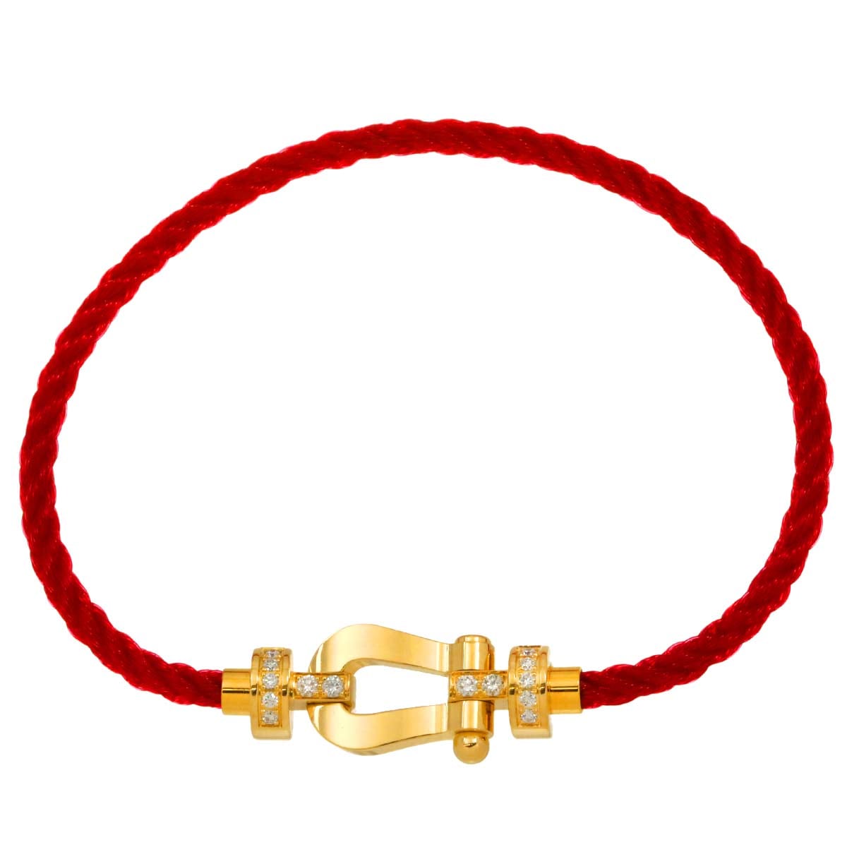 FRED フォース10 MM ハーフダイヤ ブレスレット #14 ミディアム K18 YG イエローゴールド 750 ケーブル Force 10 Bracelet 【証明書付き】フレッド 90289799