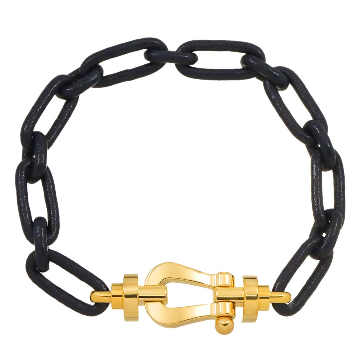 FRED フォース10 ブレスレット #17 K18 YG ラージ LM イエローゴールド 750 レザーラッピング 希少 Force 10 Bracelet フレッド 90290140