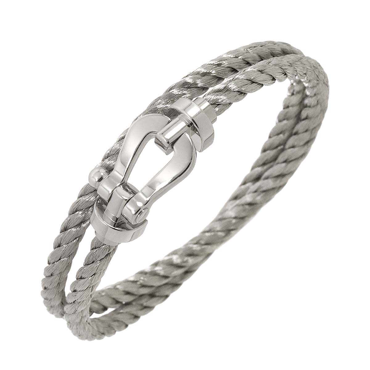 FRED フォース10 ラージ LM #17 ブレスレット K18 WG ホワイトゴールド 750 ケーブル Force 10 Bracelet フレッド 90289849