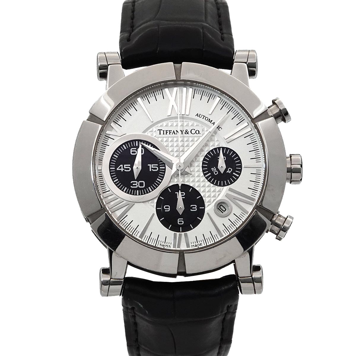 TIFFANY＆Co. アトラス ジェント Z1000 82 クロノグラフ メンズ 腕時計 デイト シルバー オートマ 自動巻き ウォッチ Atlas ティファニー 90292768