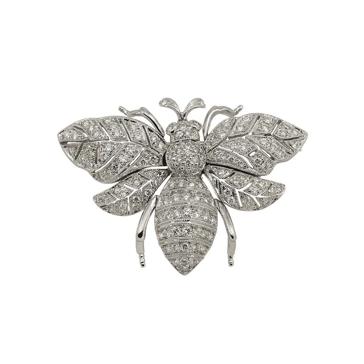 ダイヤ 1.30ct K18 WG ブローチ ホワイトゴールド 750 Diamond Brooch 90291047