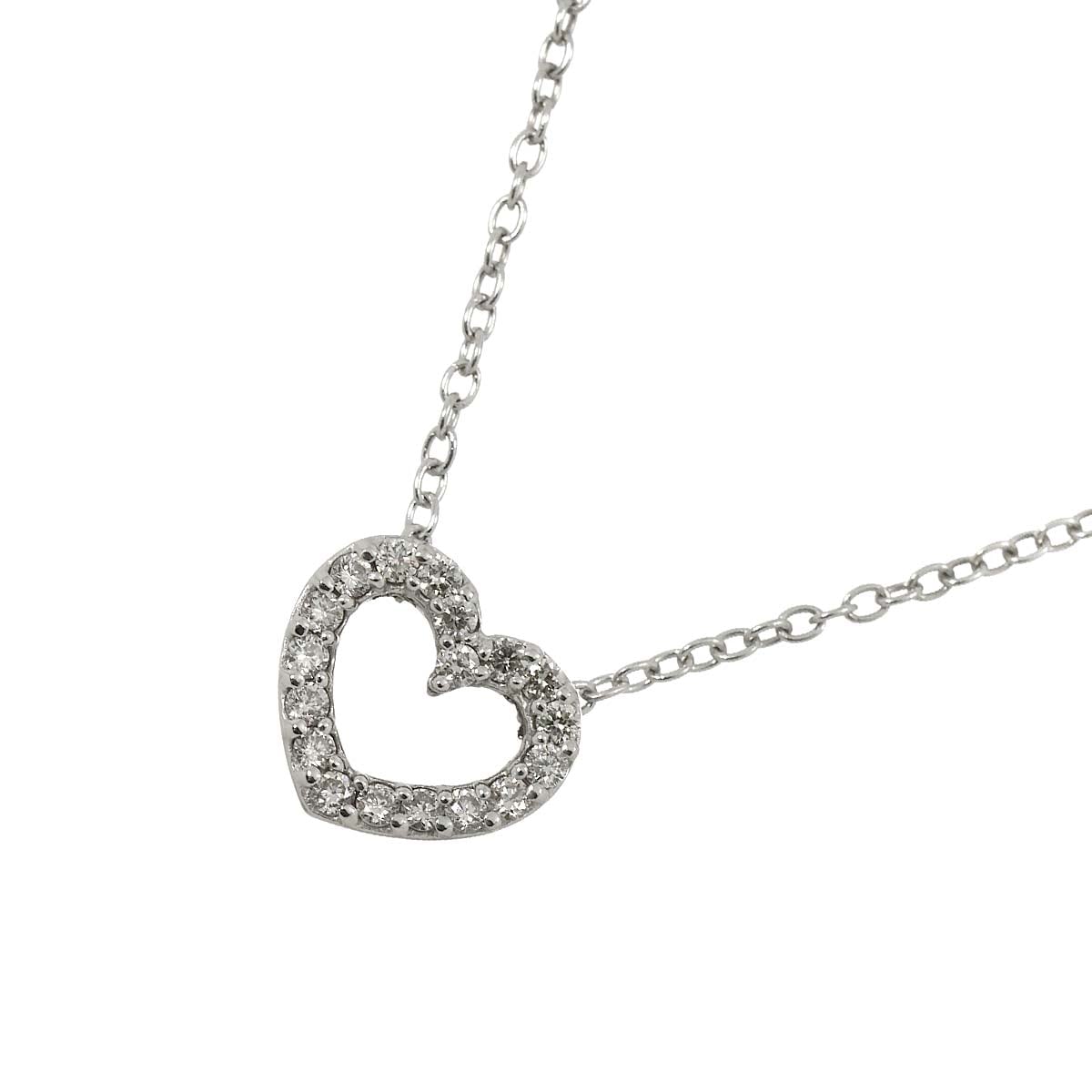 Ponte Vecchio ハート ダイヤ 0.15ct ネックレス 40cm K18 WG ホワイトゴールド 750 Diamond Necklace ポンテヴェキオ 90287726