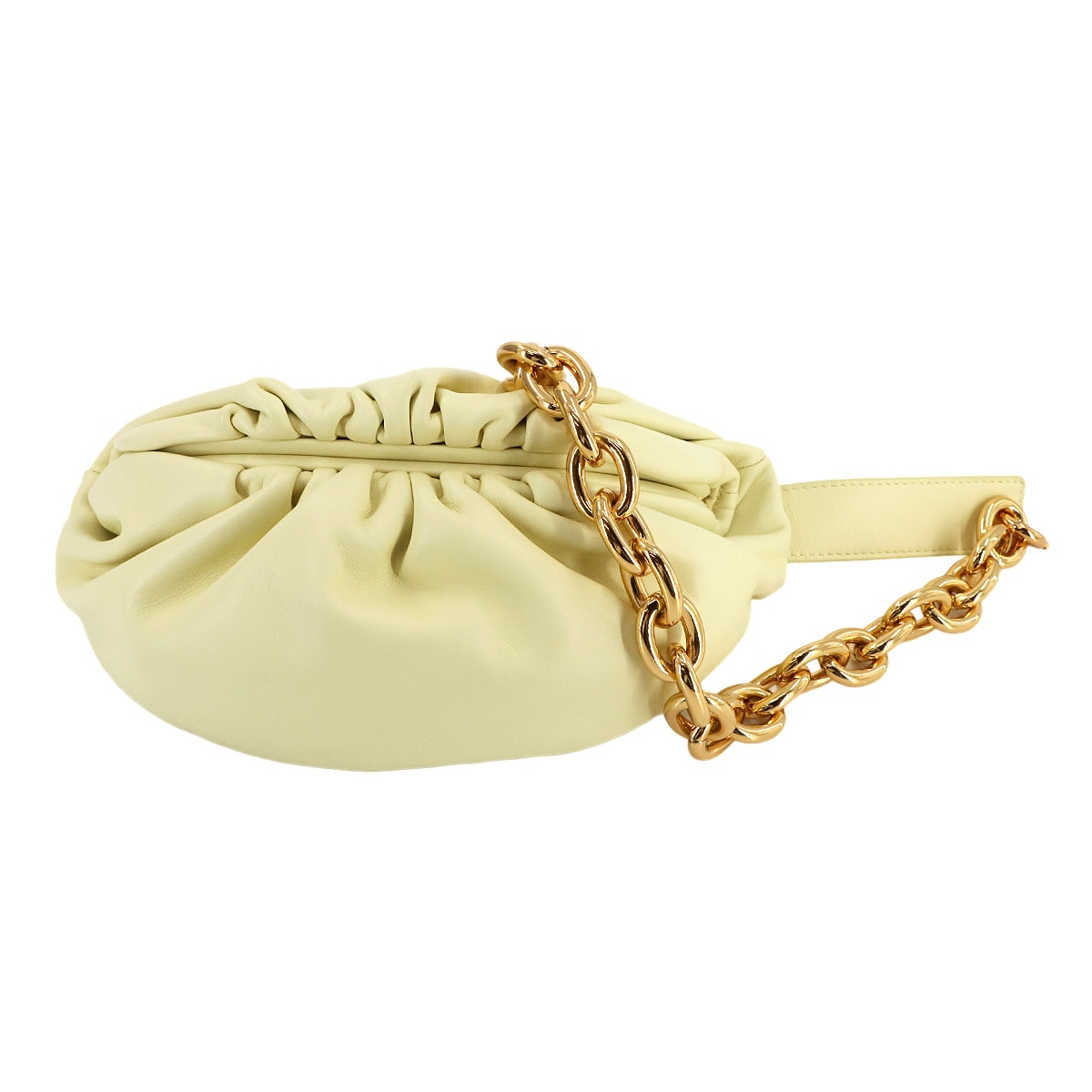 BOTTEGA VENETA ザ チェーン ポーチ ボディ バッグ レザー イエロー 651445 ゴールド 金具 The Chain Pouch Body Bag ボッテガ ヴェネタ 90291004