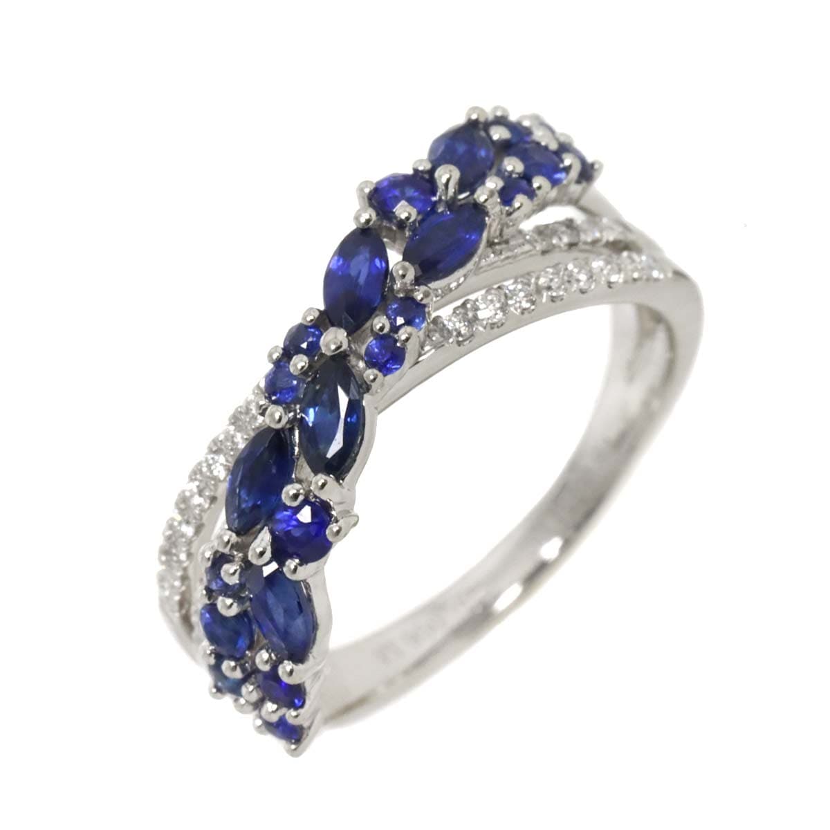 リング 12号 サファイヤ 0.94ct ダイヤ 0.12ct Pt プラチナ 指輪 Sapphire Ring 90292231