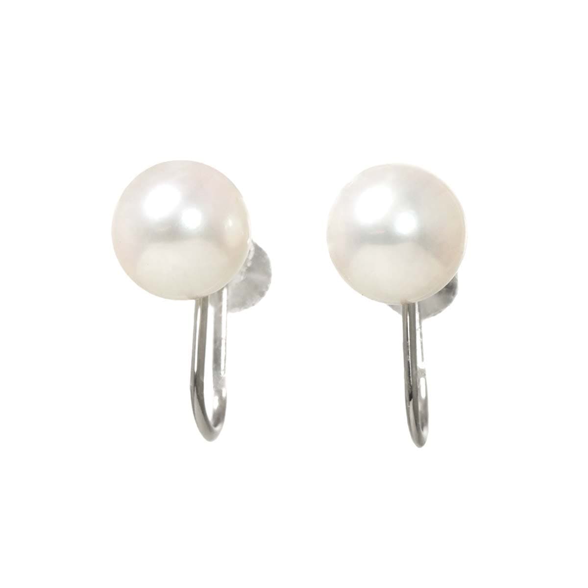 MIKIMOTO アコヤ真珠 7.3mm イヤリング K18 WG ホワイトゴールド 750 パール Akoya Pearl Earrings ミキモト 90283829