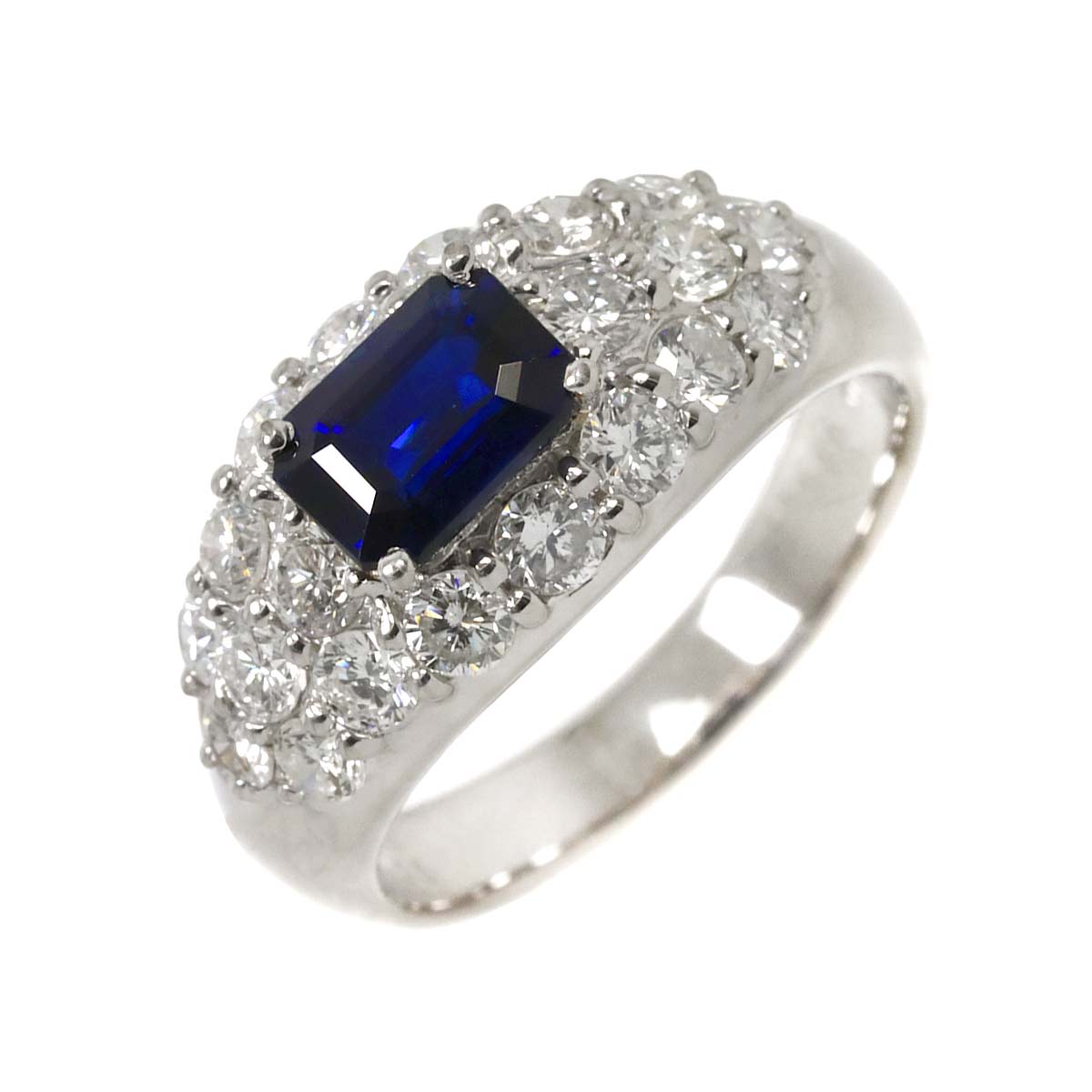 リング 12号 サファイヤ 1.36ct ダイヤ 1.25ct Pt プラチナ 指輪 【ソーティング付き】 Sapphire Ring 90292188