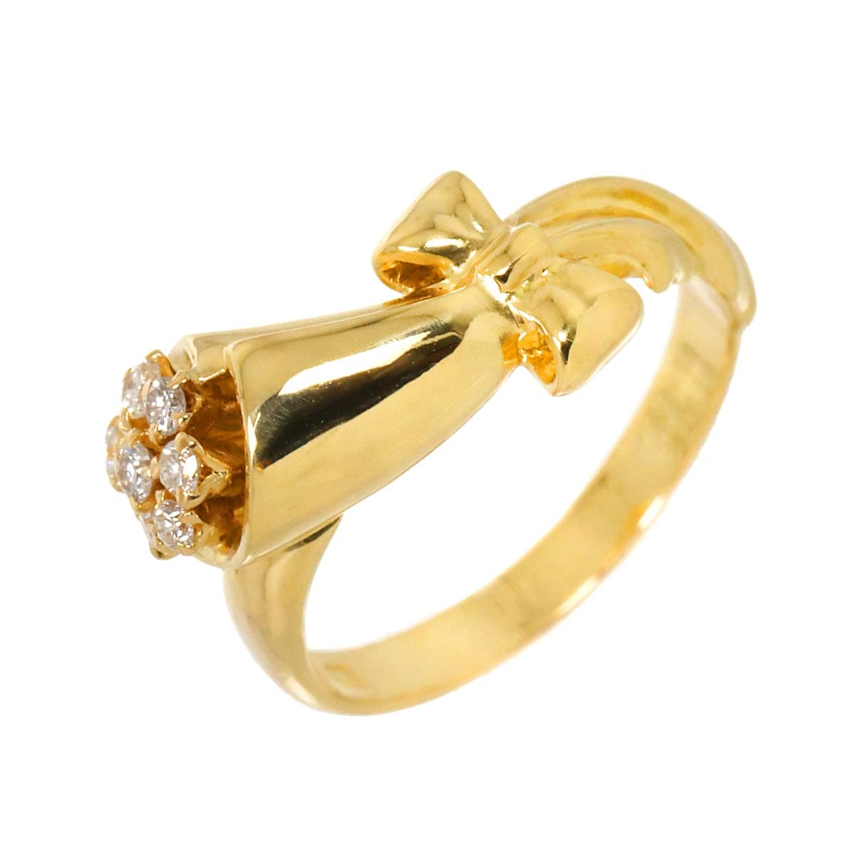 リング 11.5号 ダイヤ K18 YG イエローゴールド 750 指輪 Diamond Ring 90292454