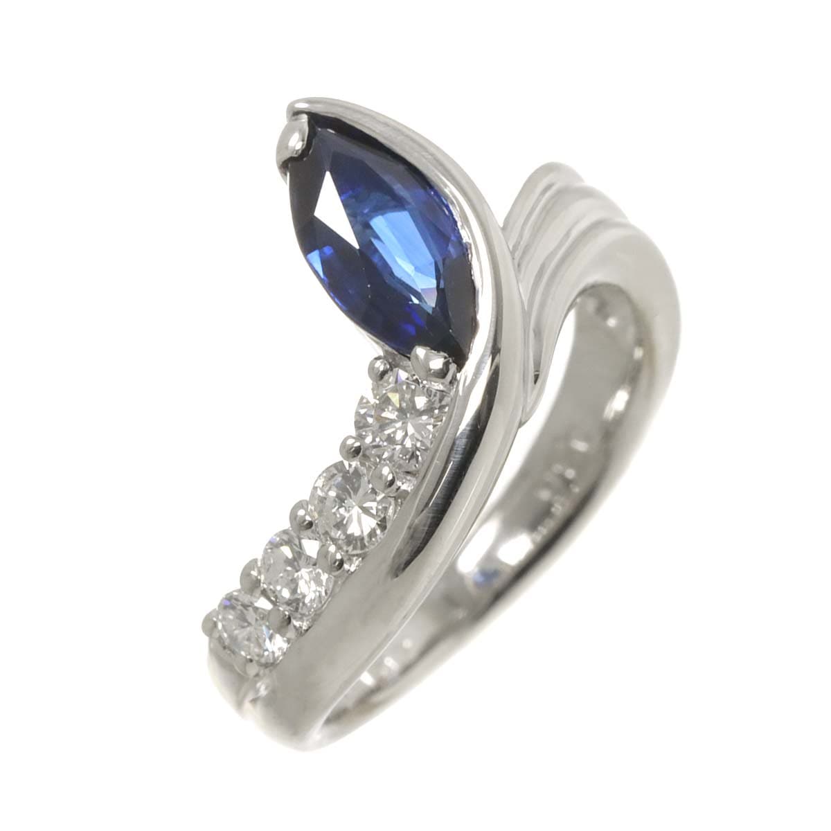 リング 8.5号 サファイヤ 1.07ct ダイヤ 0.36ct Pt プラチナ 指輪 【ソーティング付き】 Sapphire Ring 90293046