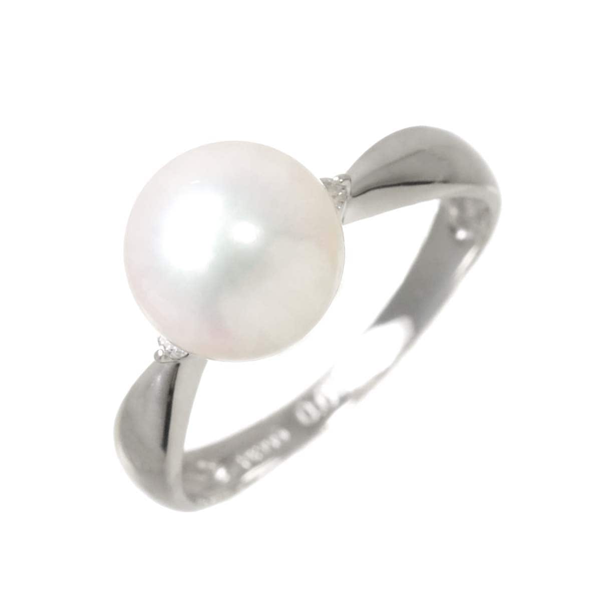 リング 11.5号 アコヤ真珠 8.5mm ダイヤ 0.04ct Pt プラチナ パール 指輪 Akoya Pearl Ring 90293311