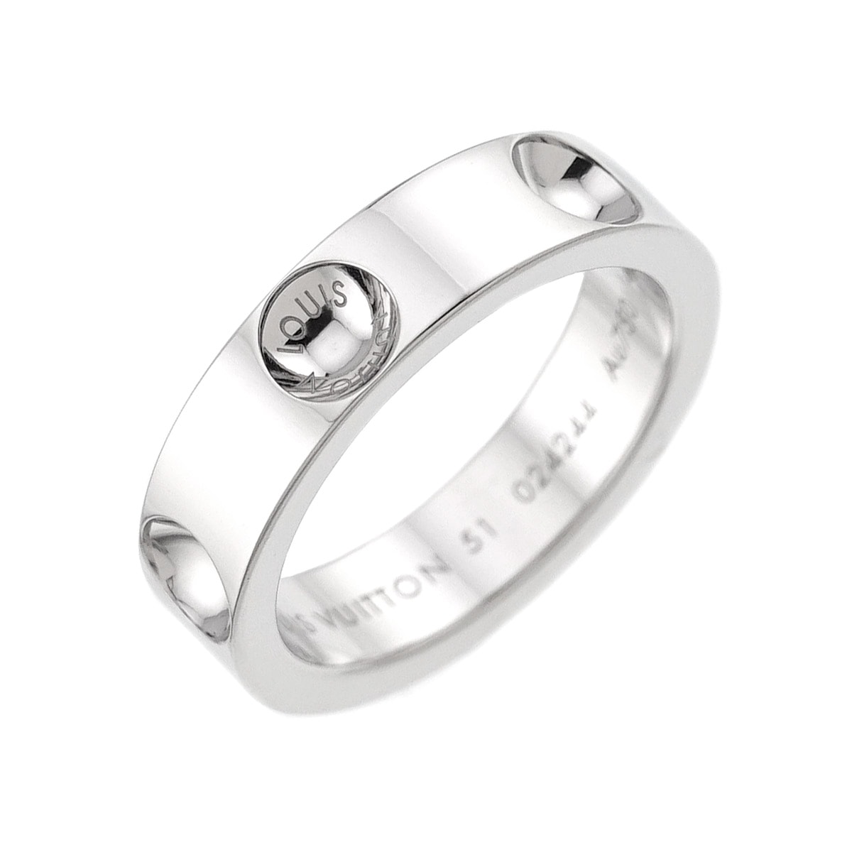 LOUIS VUITTON プティット バーグ アンプラント #51 リング K18 WG ホワイトゴールド 750 指輪 Petit Bague Empreinte Ring ルイ ヴィトン 90288794
